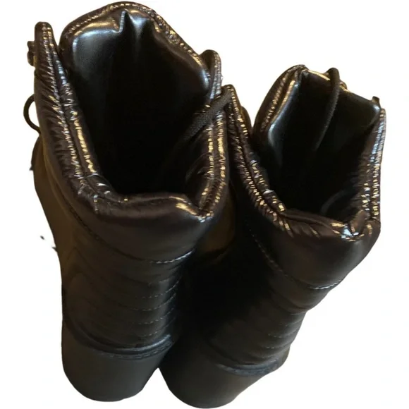 Marc Fisher Black Combat Lace up Boots NWT Chunky Heel Size 8.5 - Picture 8 of 8